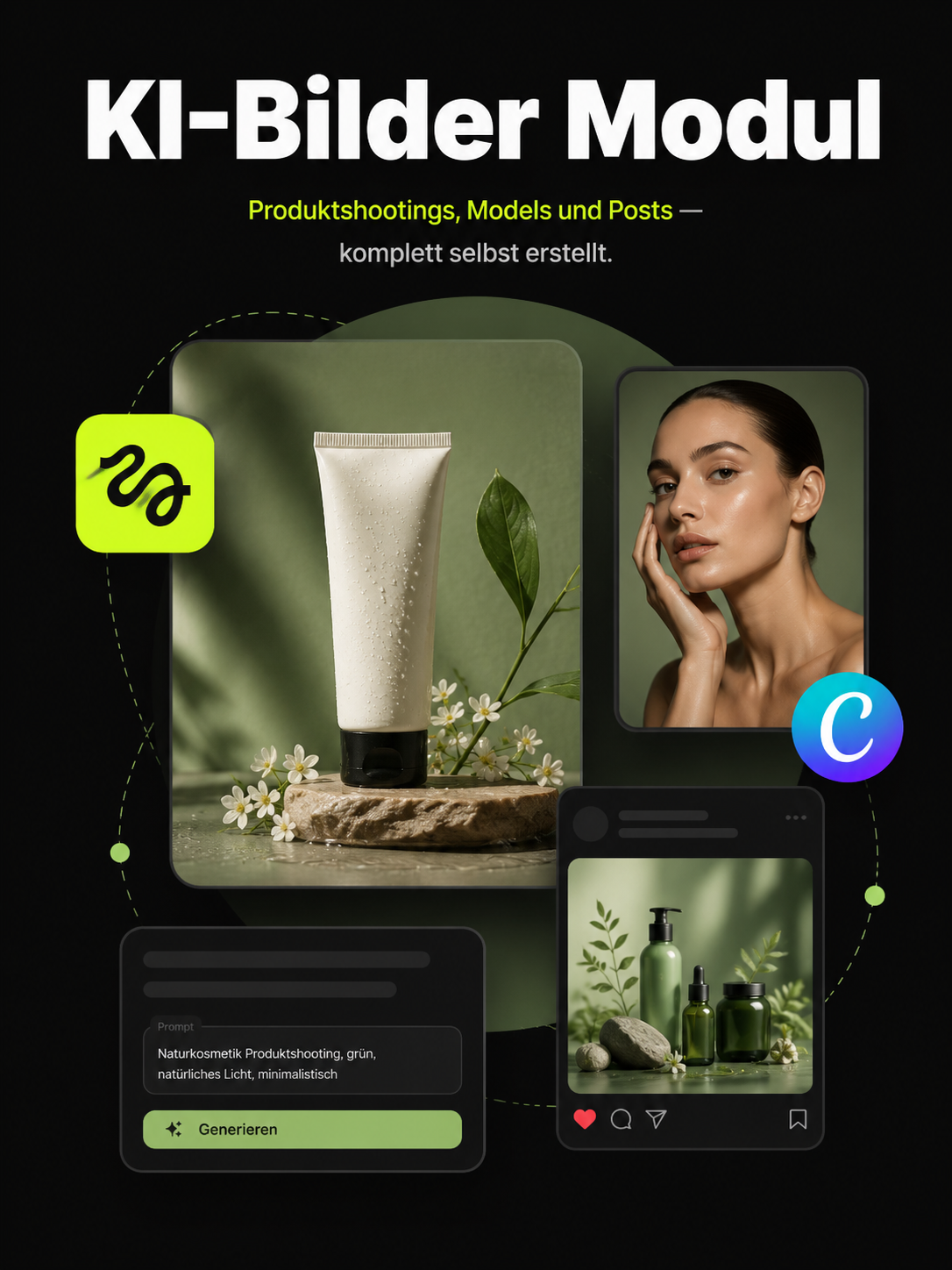 KI-Bilder Modul - Produktshootings, Models und Posts mit Canva & ChatGPT