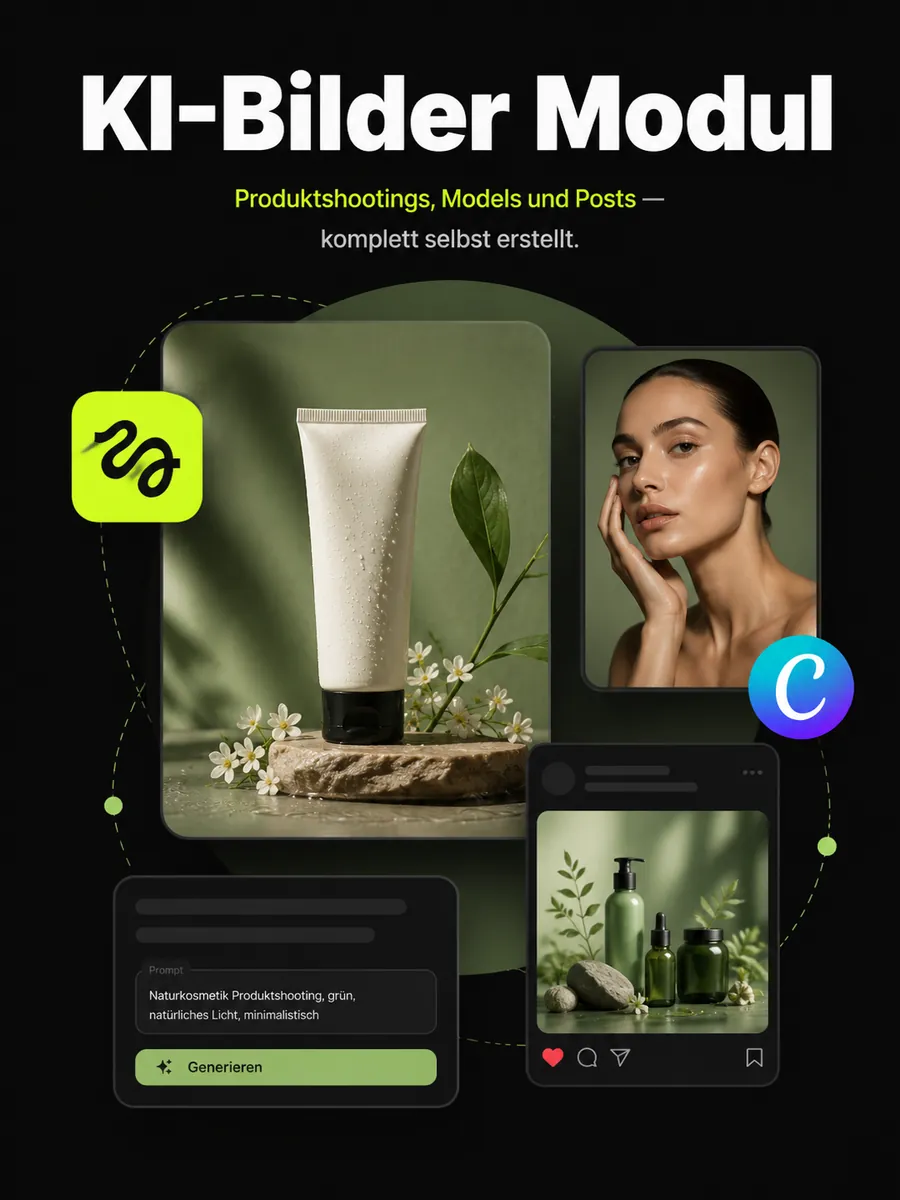 KI-Bilder Modul – Produktshootings, Models und Posts mit Canva & ChatGPT