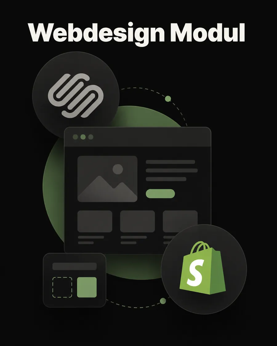 Webdesign Modul – Squarespace & Shopify, eigene Seite und Store bauen